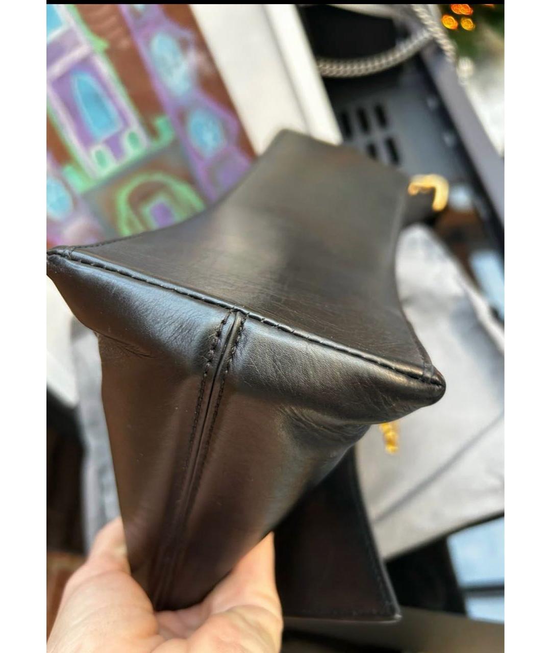 BALENCIAGA Черная кожаная сумка через плечо, фото 2
