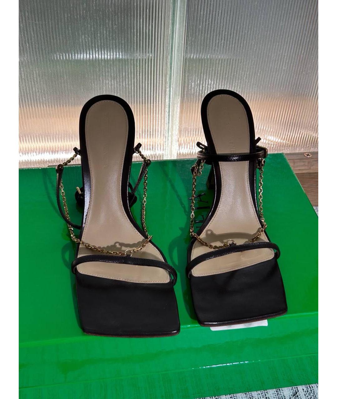 BOTTEGA VENETA Коричневые кожаные босоножки, фото 3