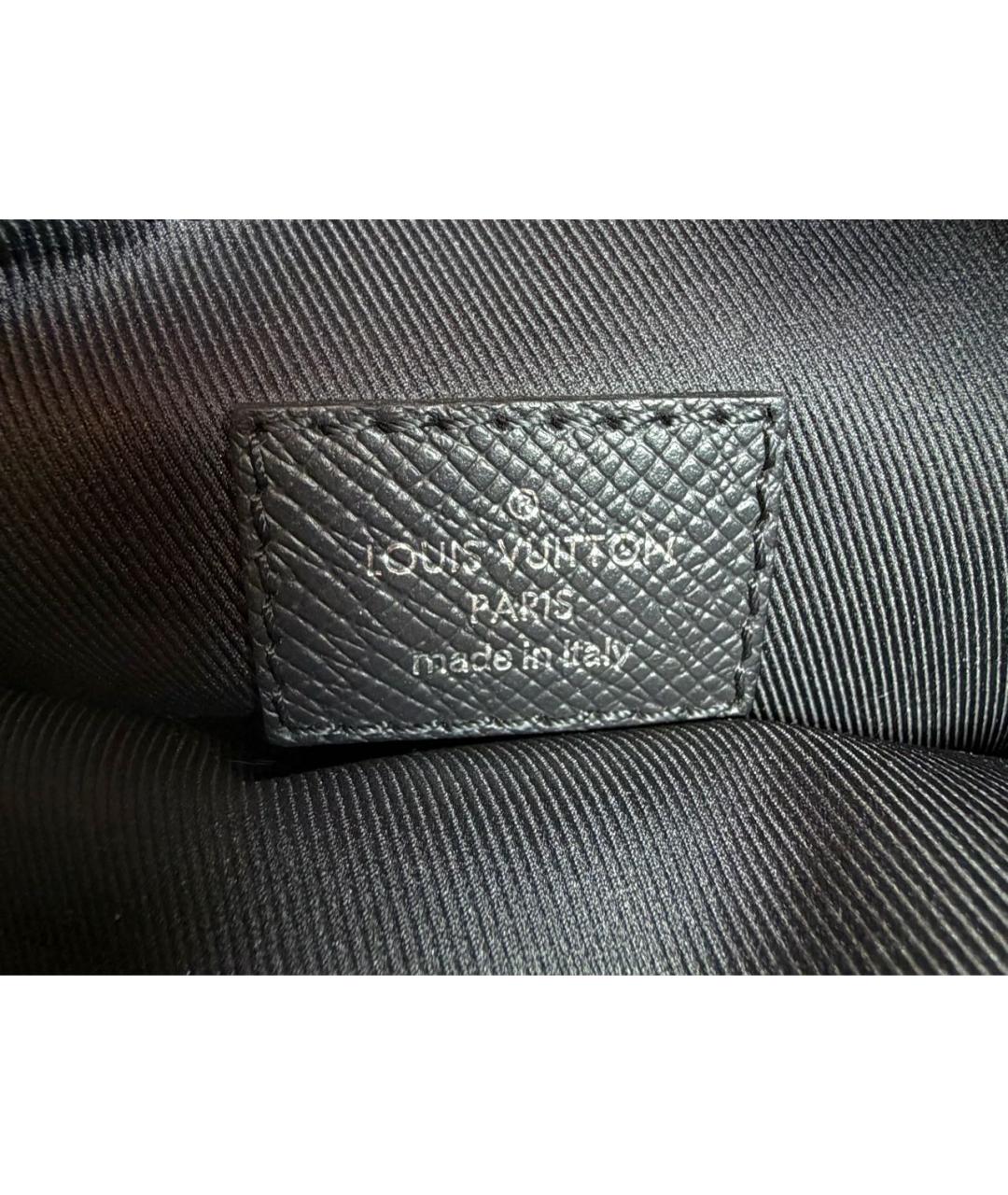 LOUIS VUITTON Черная кожаная сумка на плечо, фото 8