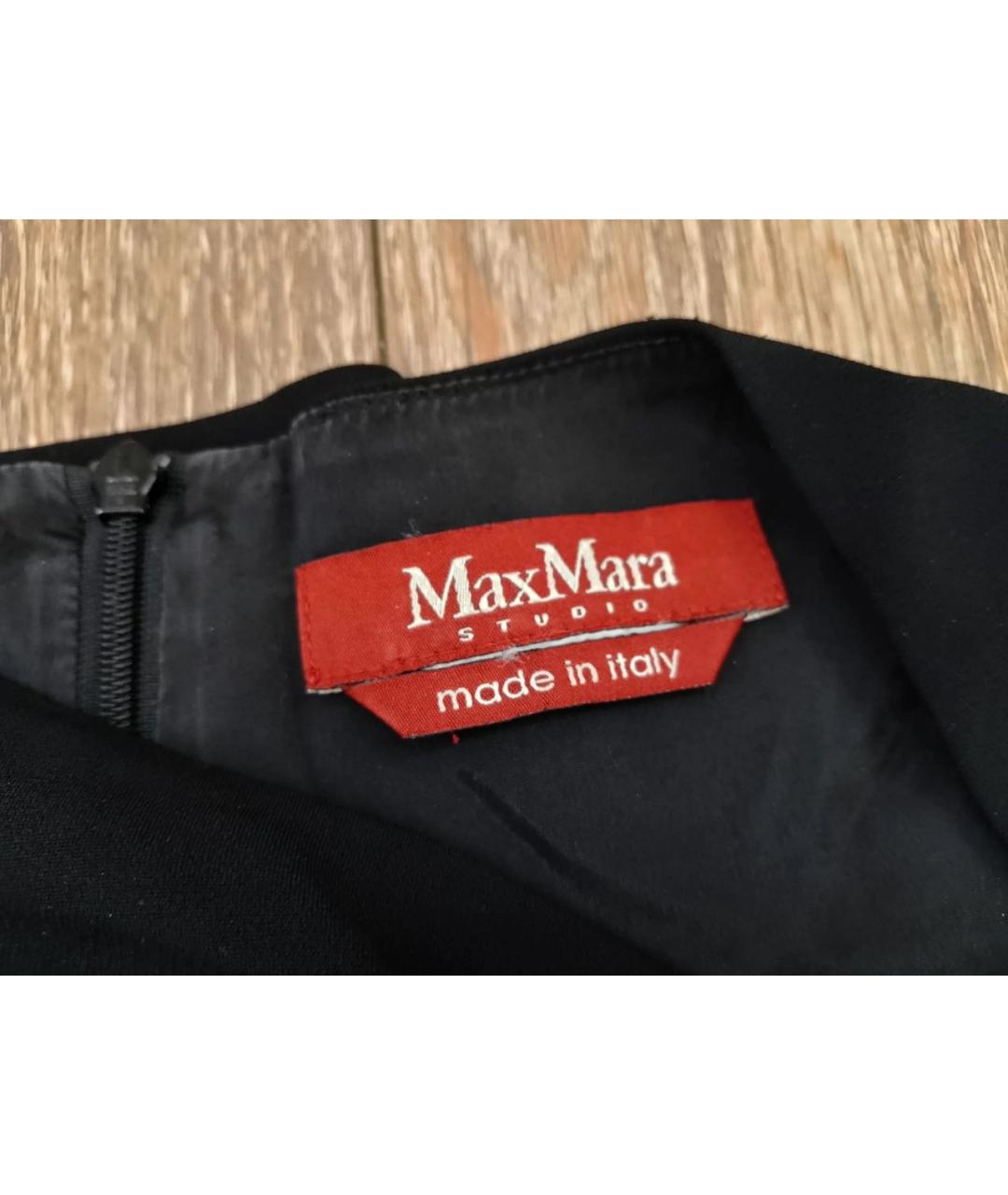 MAX MARA STUDIO Черное вискозное коктейльное платье, фото 3