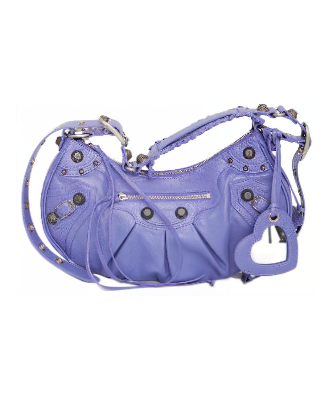 BALENCIAGA Фиолетовая кожаная сумка через плечо, фото 1