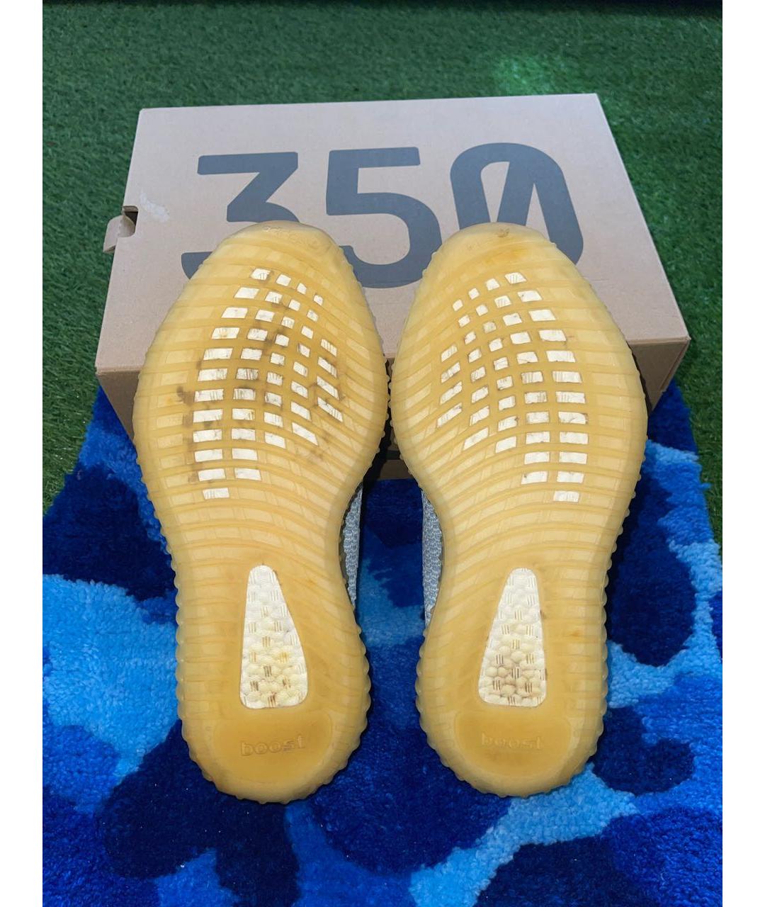 ADIDAS YEEZY Голубые текстильные низкие кроссовки / кеды, фото 6