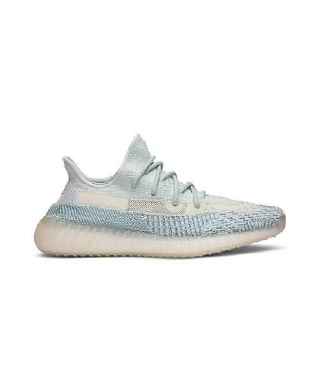 ADIDAS YEEZY Голубые текстильные низкие кроссовки / кеды, фото 1