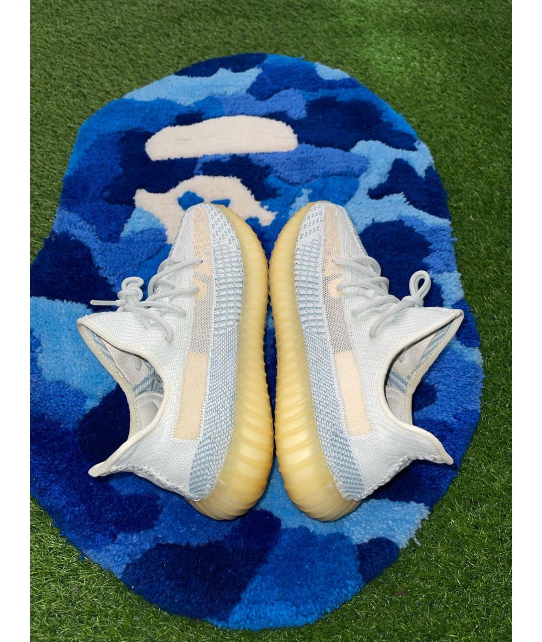 ADIDAS YEEZY Голубые текстильные низкие кроссовки / кеды, фото 5