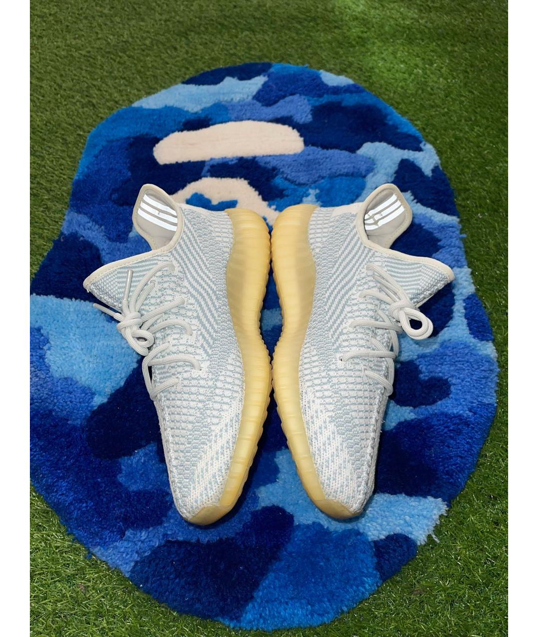 ADIDAS YEEZY Голубые текстильные низкие кроссовки / кеды, фото 4