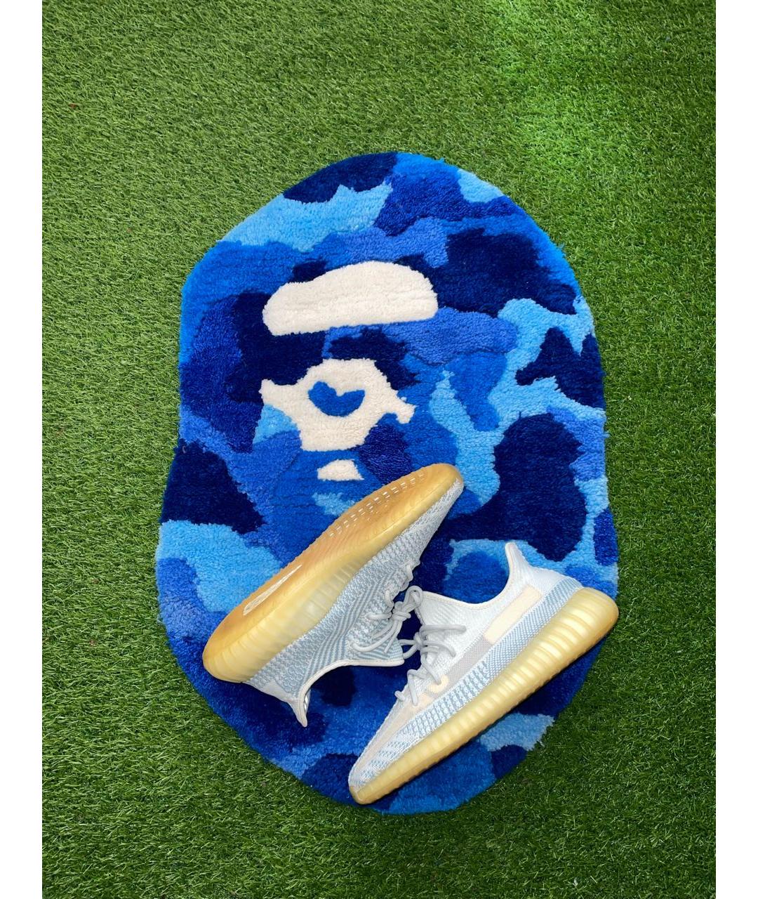 ADIDAS YEEZY Голубые текстильные низкие кроссовки / кеды, фото 2
