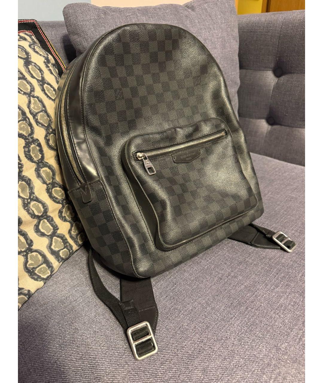 LOUIS VUITTON Черный кожаный рюкзак, фото 9