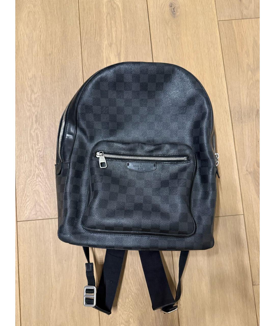 LOUIS VUITTON Черный кожаный рюкзак, фото 3