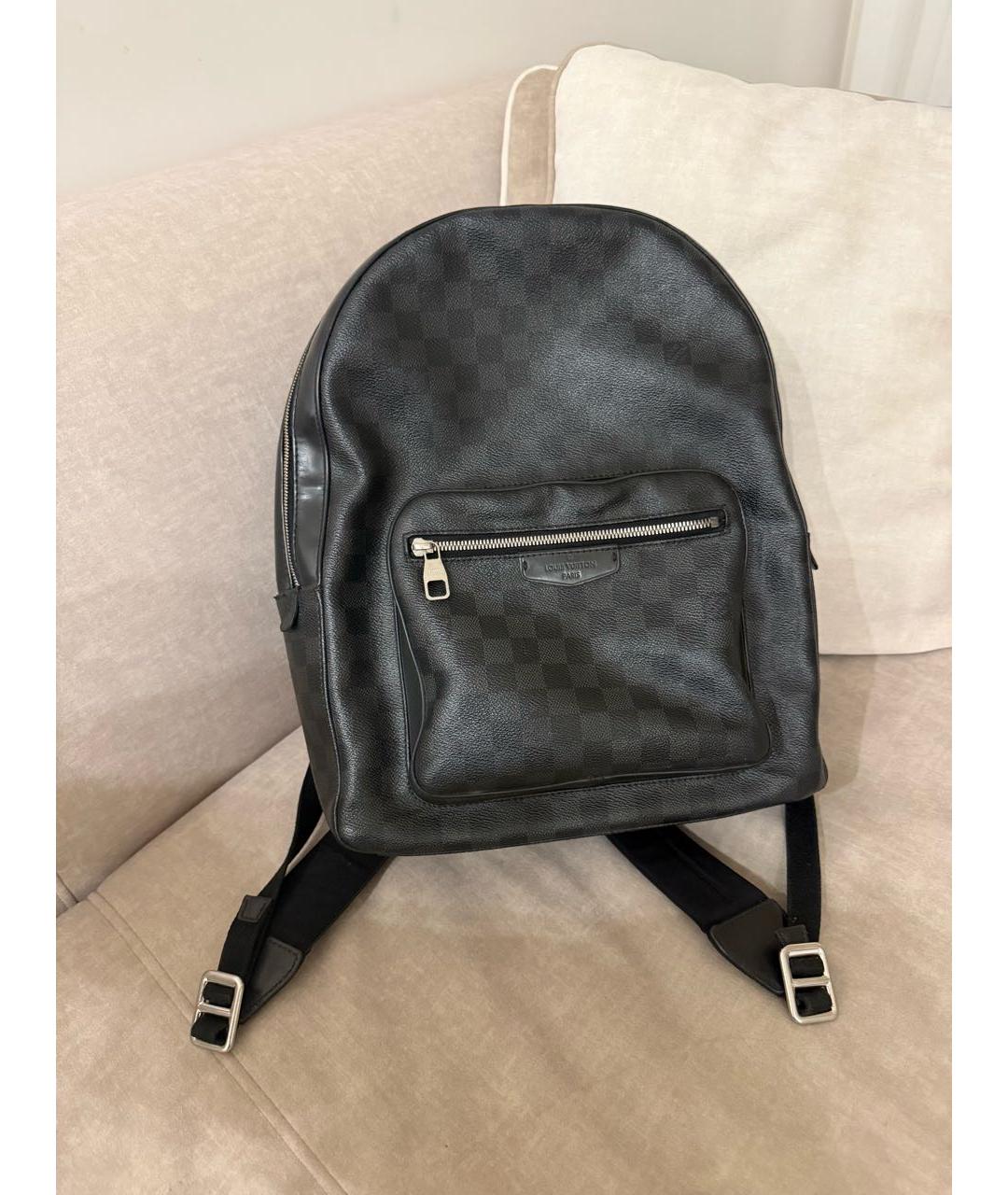 LOUIS VUITTON Черный кожаный рюкзак, фото 8