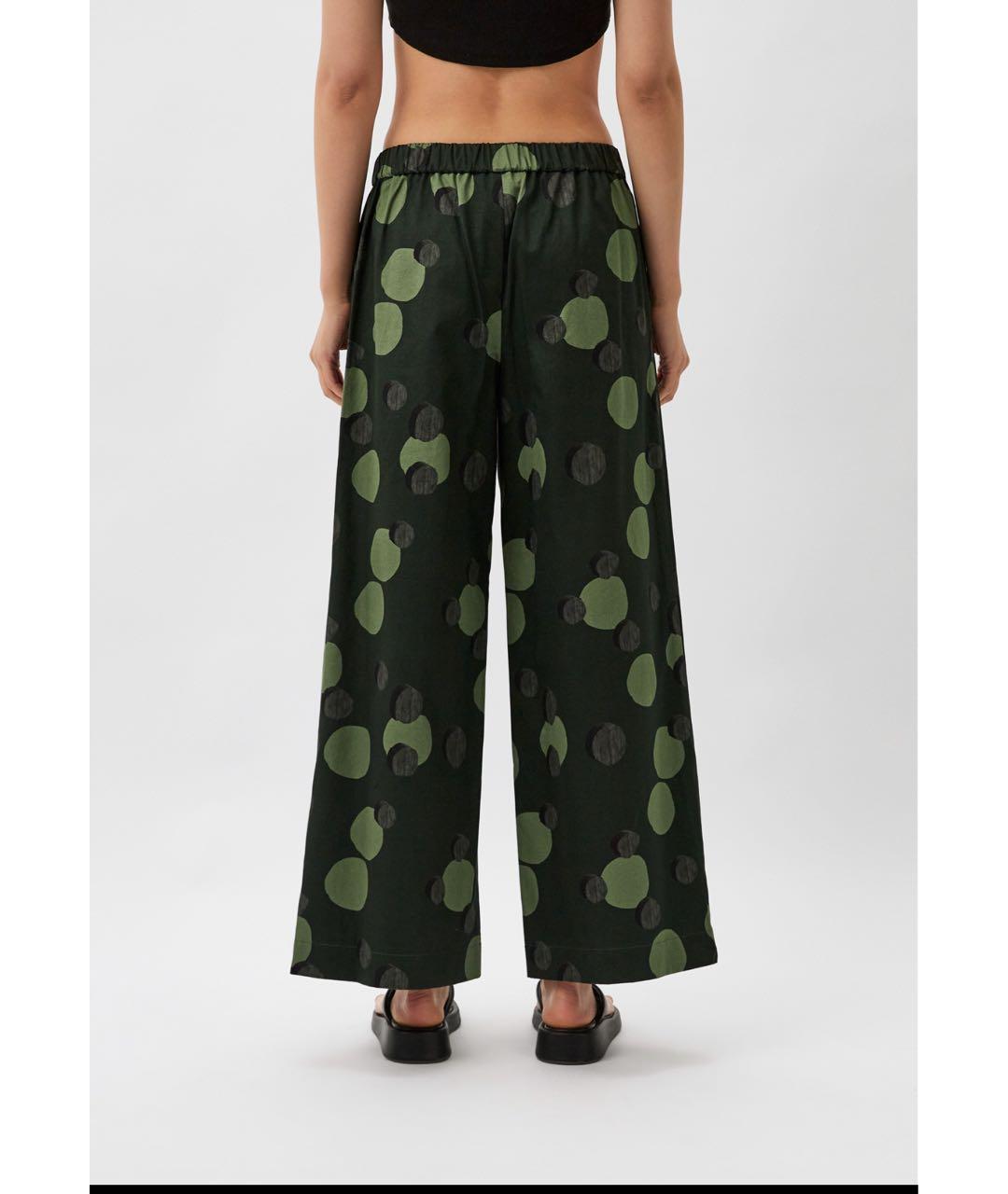 MAX MARA Хаки хлопковые брюки широкие, фото 2