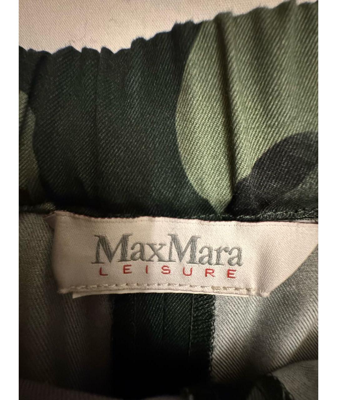 MAX MARA Хаки хлопковые брюки широкие, фото 3