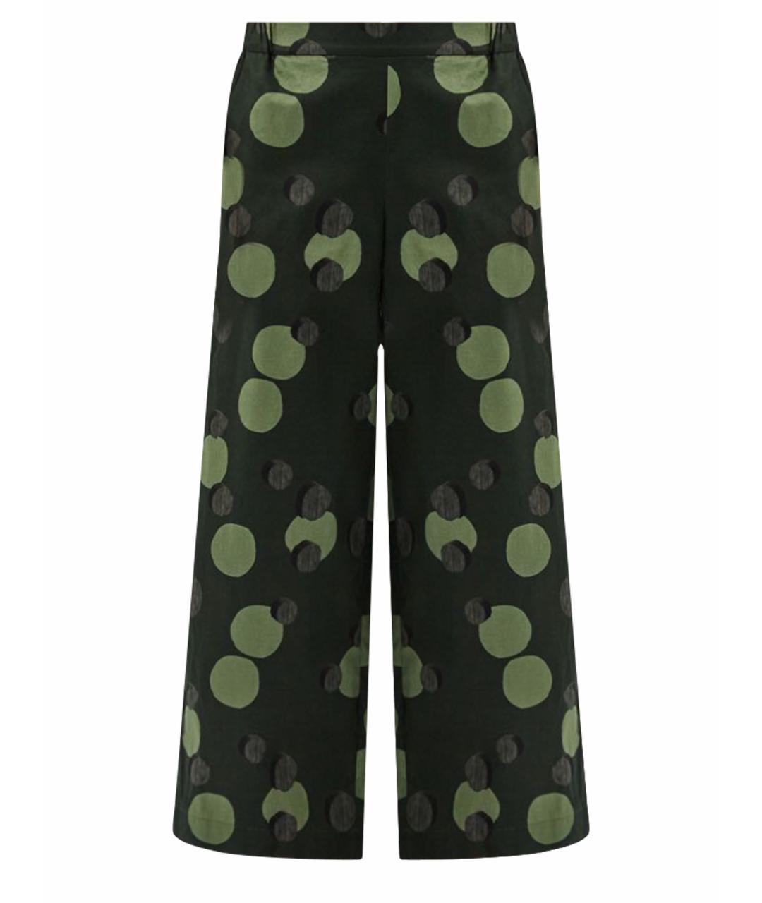 MAX MARA Хаки хлопковые брюки широкие, фото 1