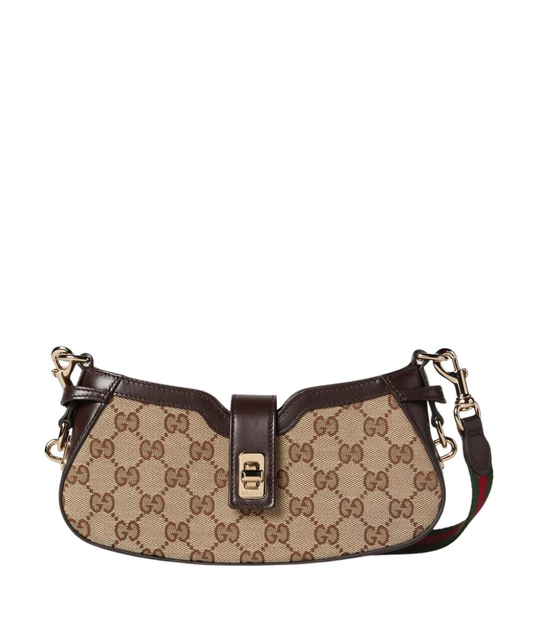 GUCCI Бежевая сумка через плечо из канвы, фото 1