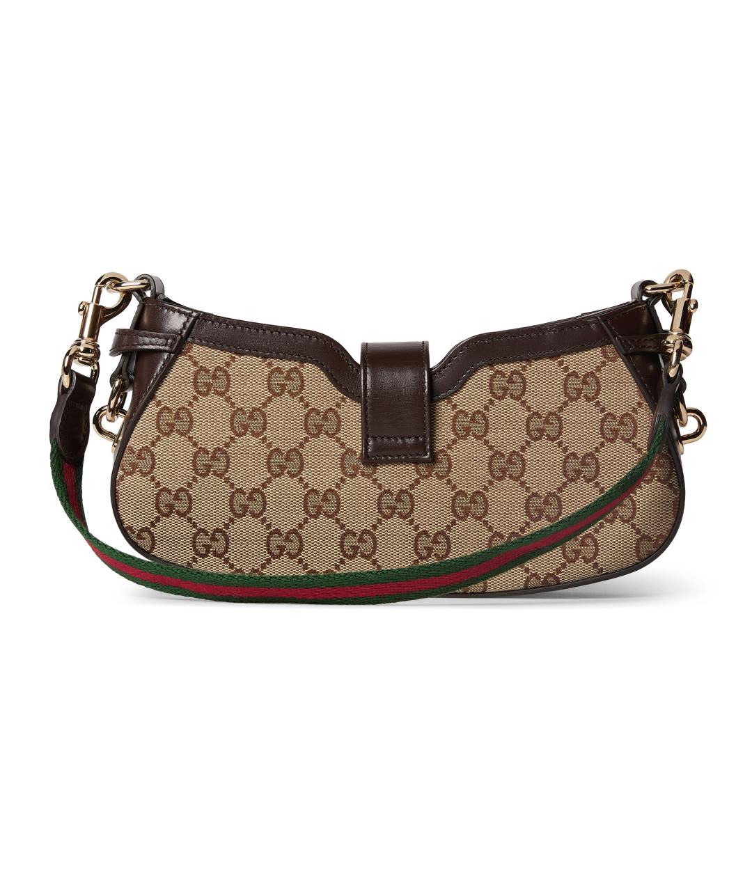 GUCCI Бежевая сумка через плечо из канвы, фото 4