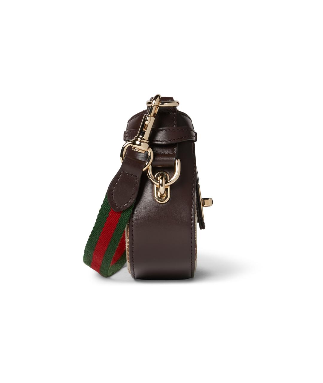 GUCCI Бежевая сумка через плечо из канвы, фото 3
