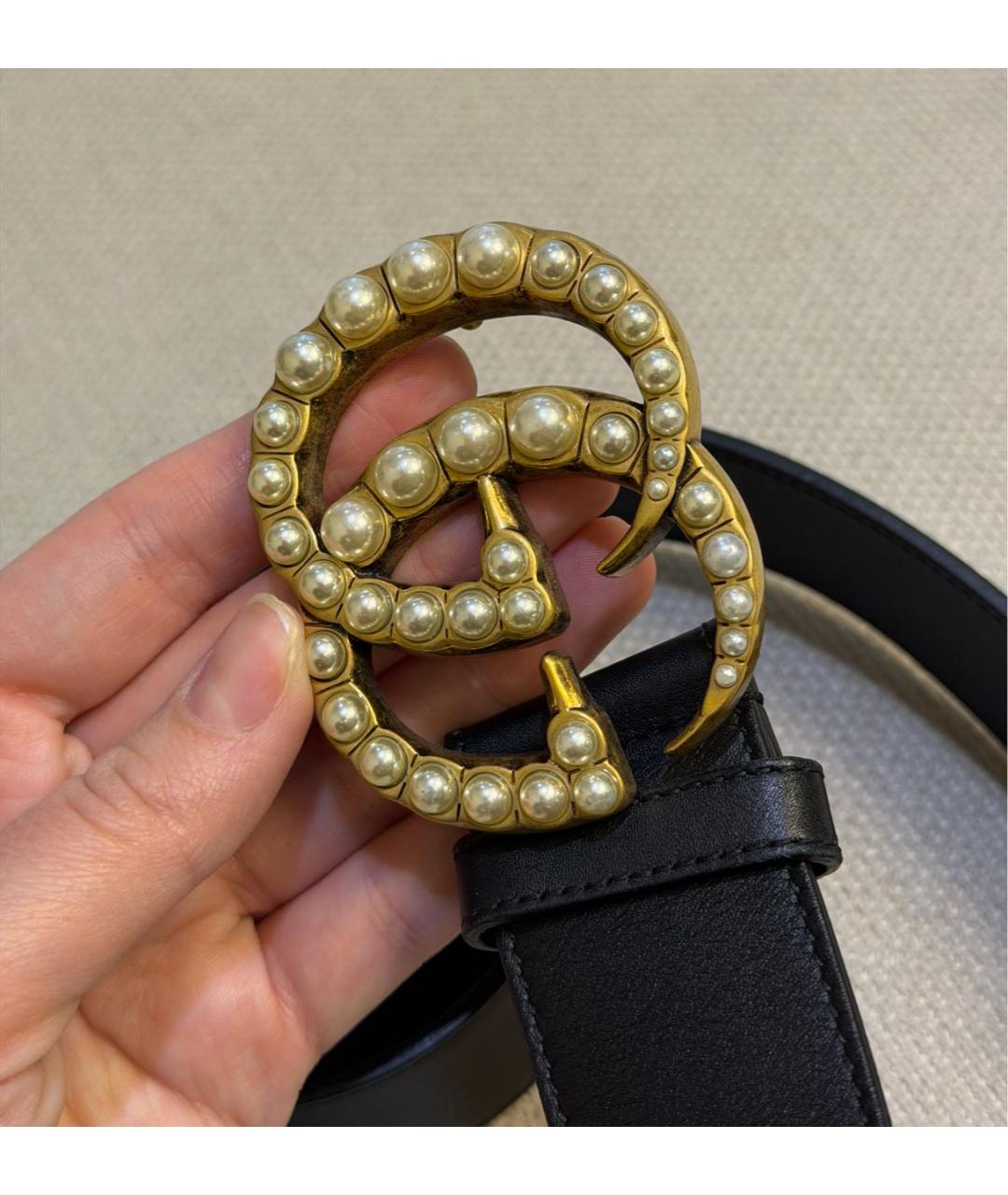 GUCCI Черный кожаный ремень, фото 2