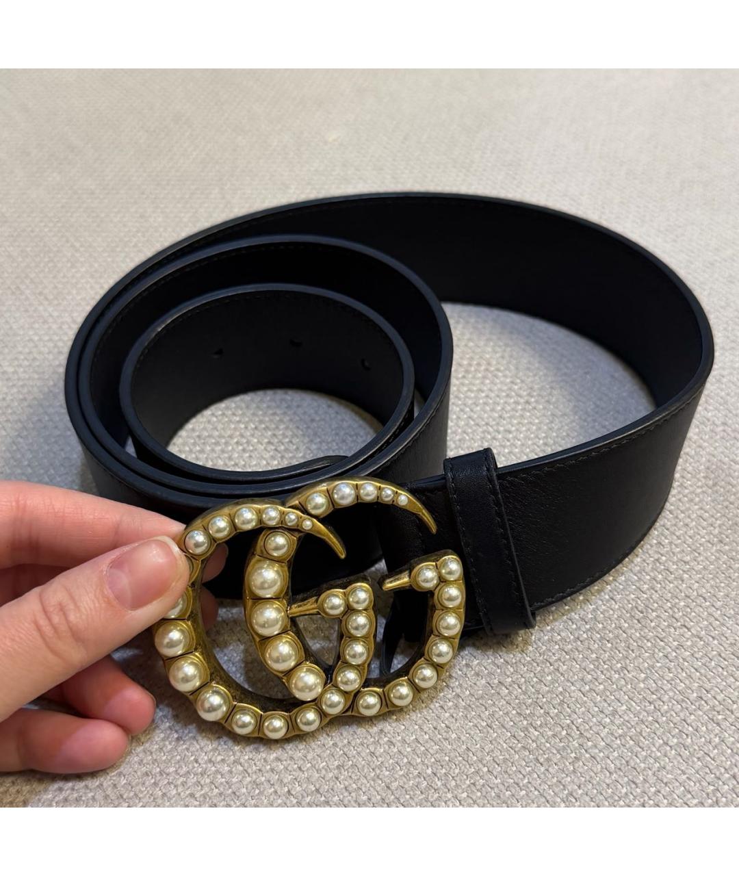 GUCCI Черный кожаный ремень, фото 4