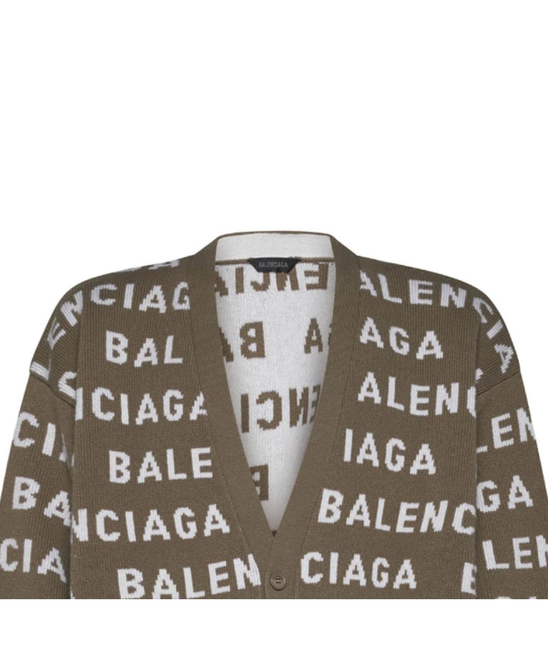 BALENCIAGA Хаки кардиган, фото 3
