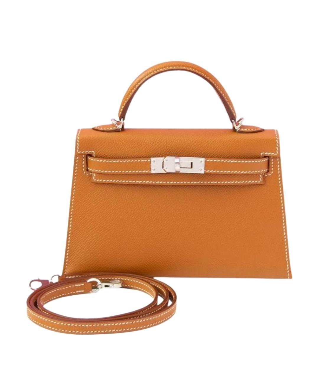 HERMES Коричневая кожаная сумка через плечо, фото 1