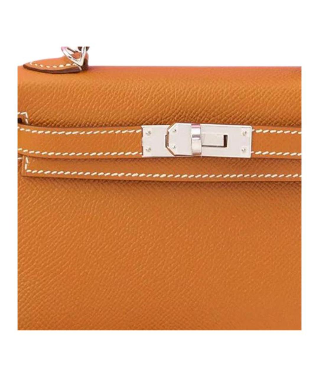 HERMES Коричневая кожаная сумка через плечо, фото 5