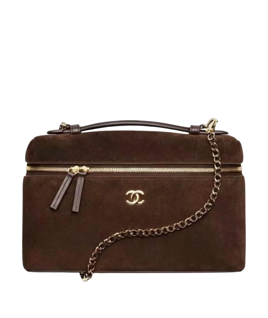 CHANEL Коричневая замшевая сумка через плечо, фото 1