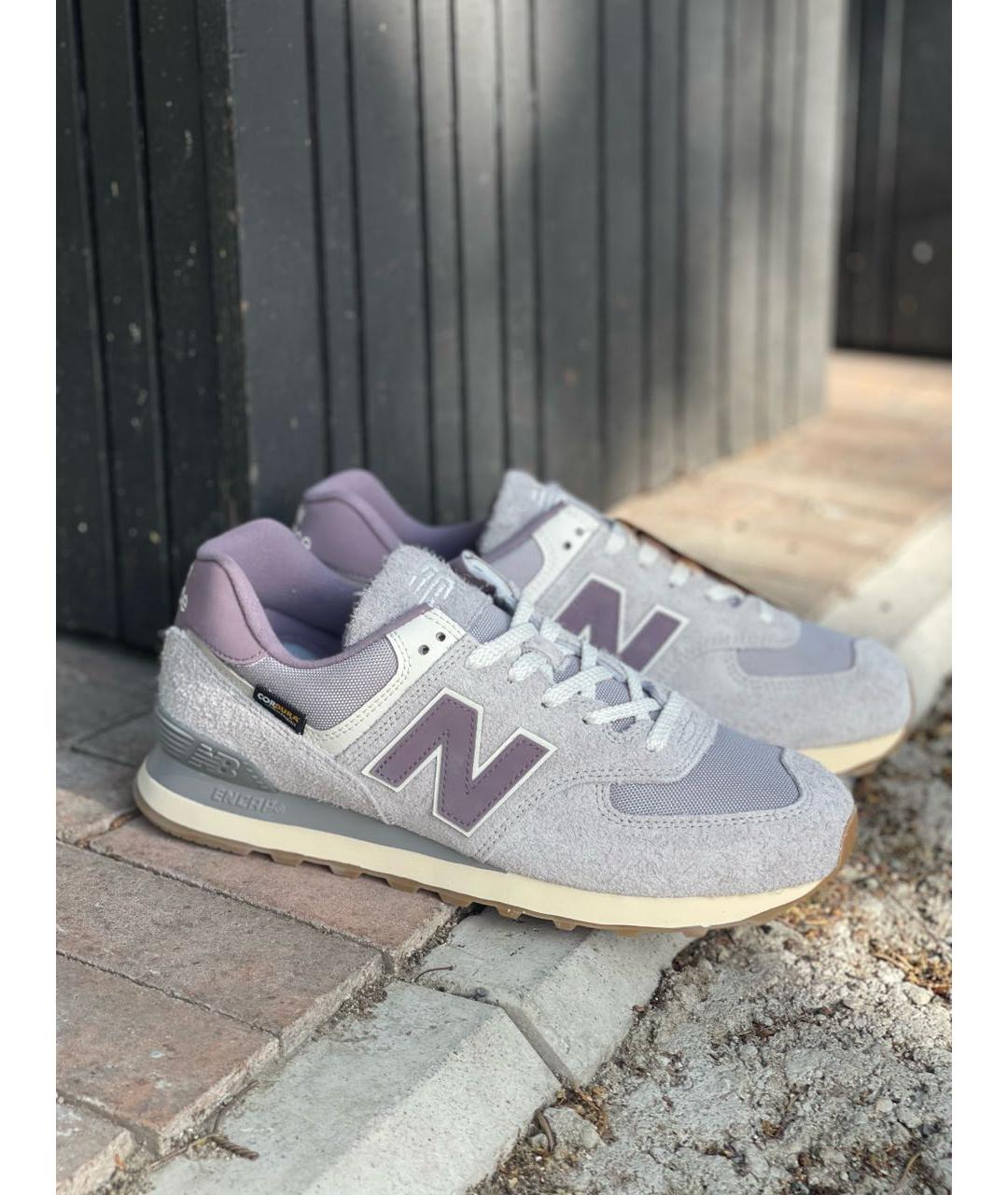 NEW BALANCE Фиолетовые замшевые низкие кроссовки / кеды, фото 2