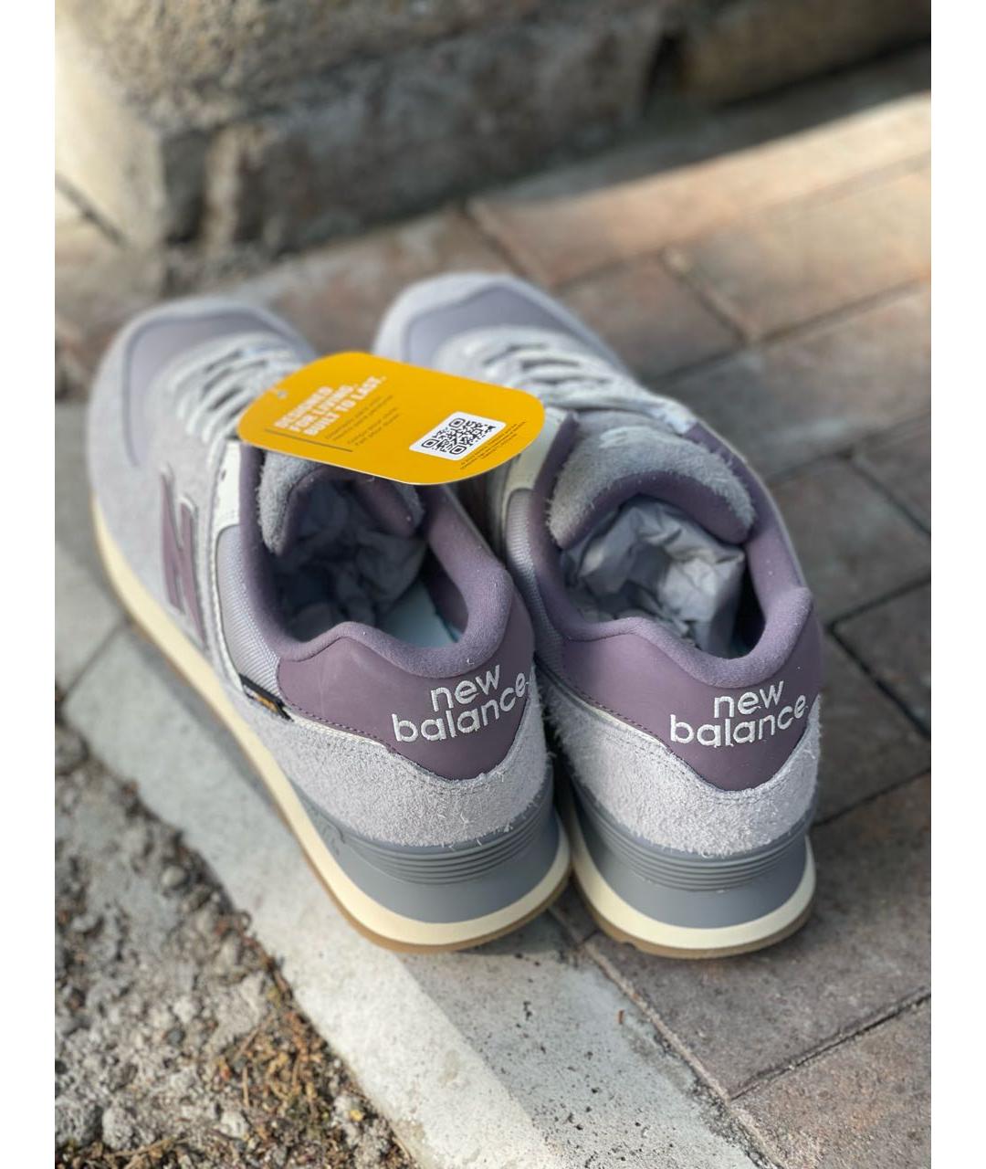 NEW BALANCE Фиолетовые замшевые низкие кроссовки / кеды, фото 6