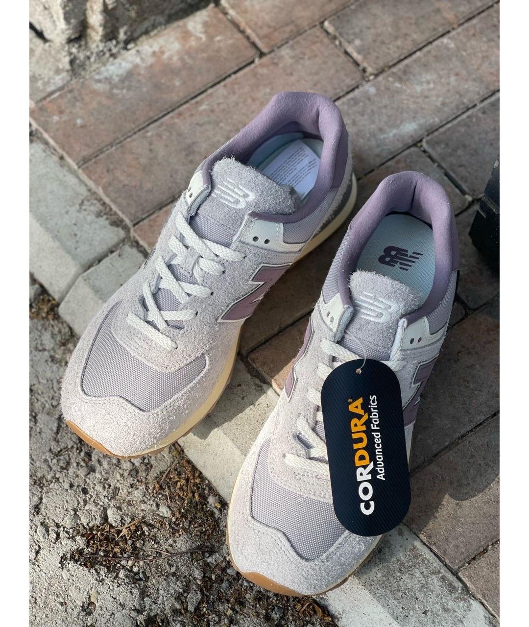 NEW BALANCE Фиолетовые замшевые низкие кроссовки / кеды, фото 4