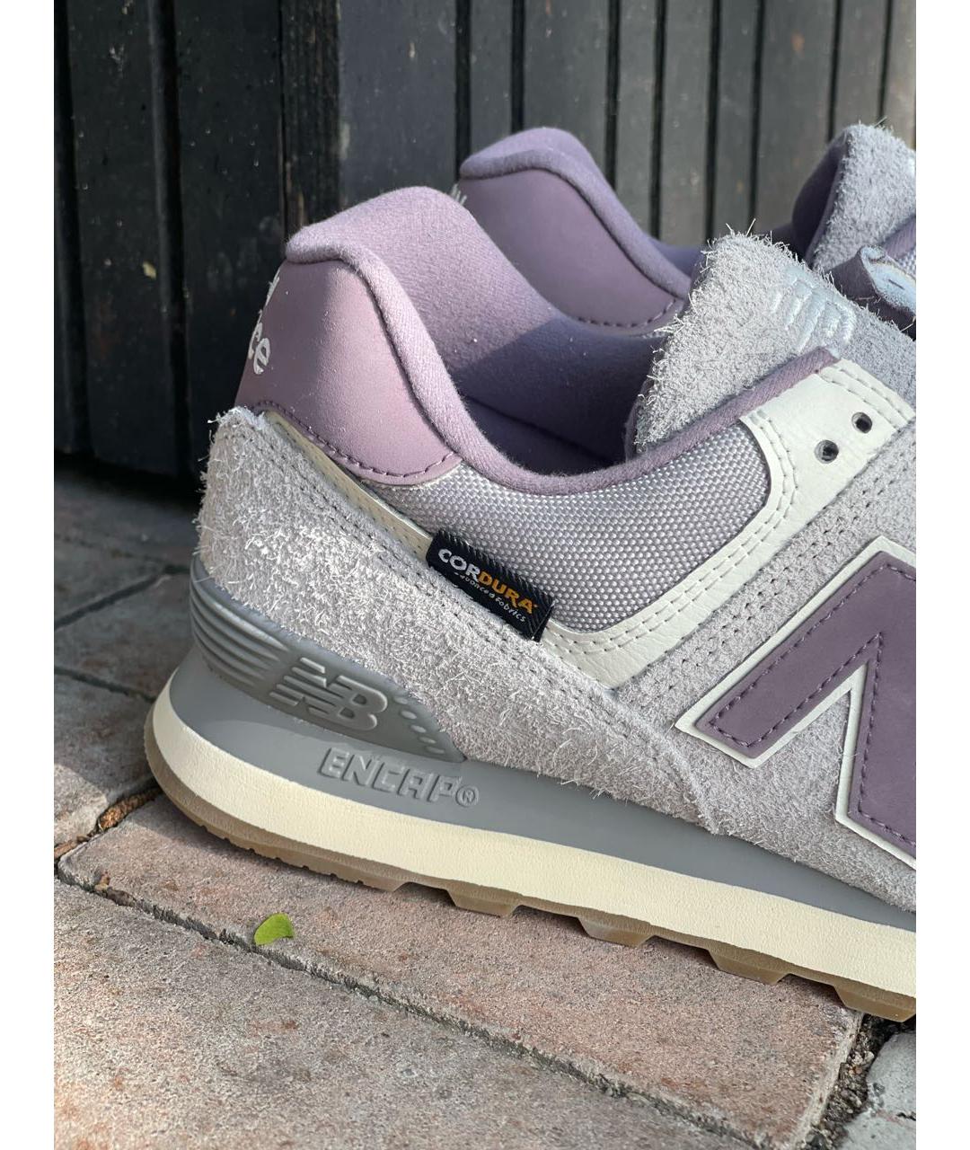 NEW BALANCE Фиолетовые замшевые низкие кроссовки / кеды, фото 3