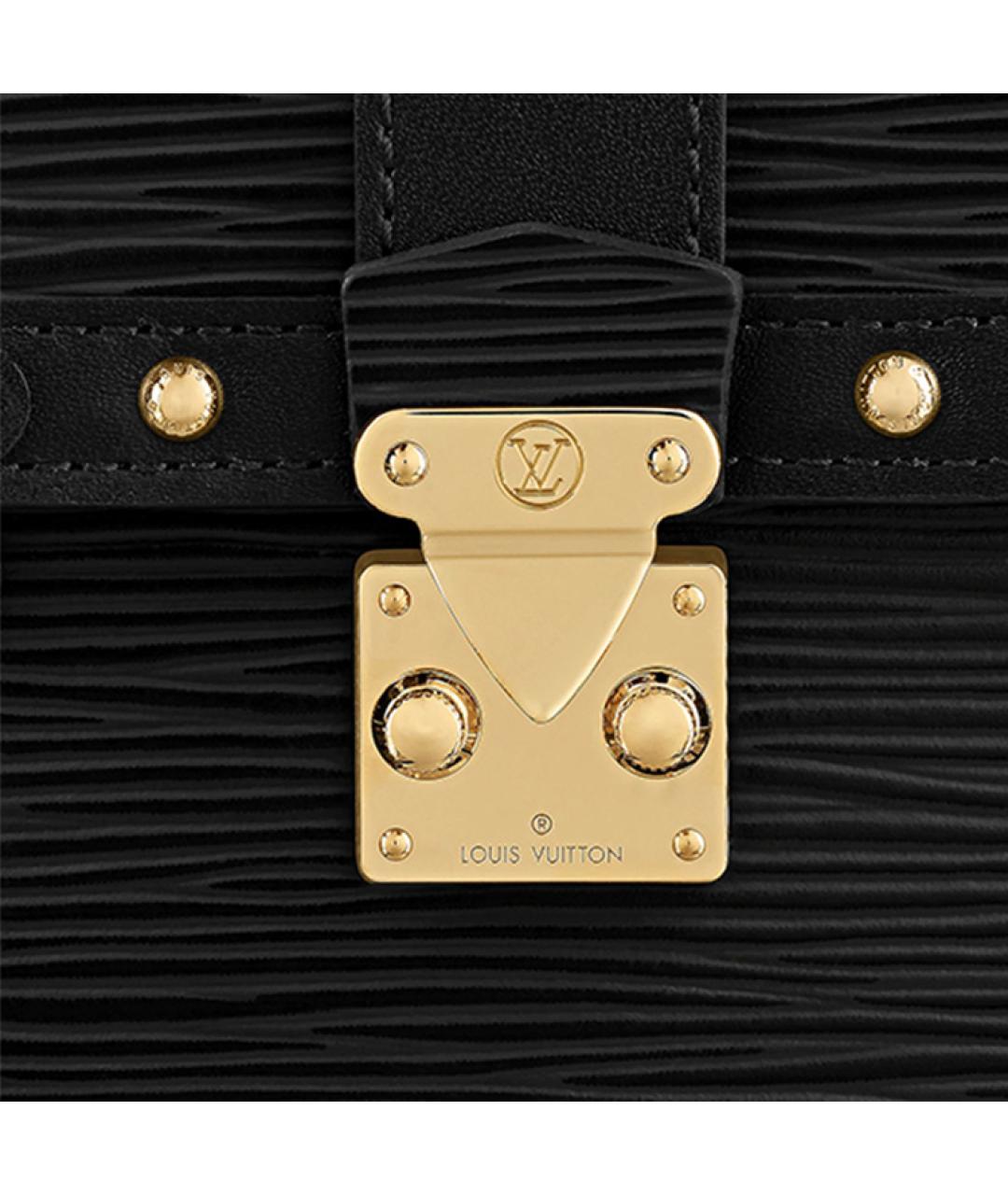 LOUIS VUITTON Черная кожаная сумка через плечо, фото 4