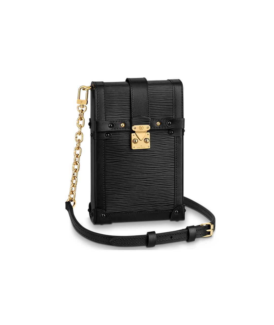 LOUIS VUITTON Черная кожаная сумка через плечо, фото 6