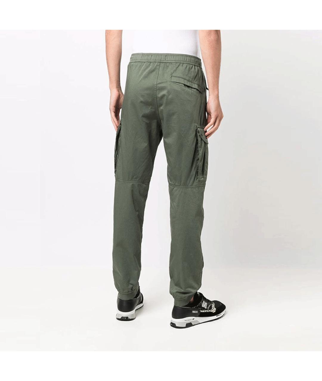 STONE ISLAND Зеленые брюки чинос, фото 3