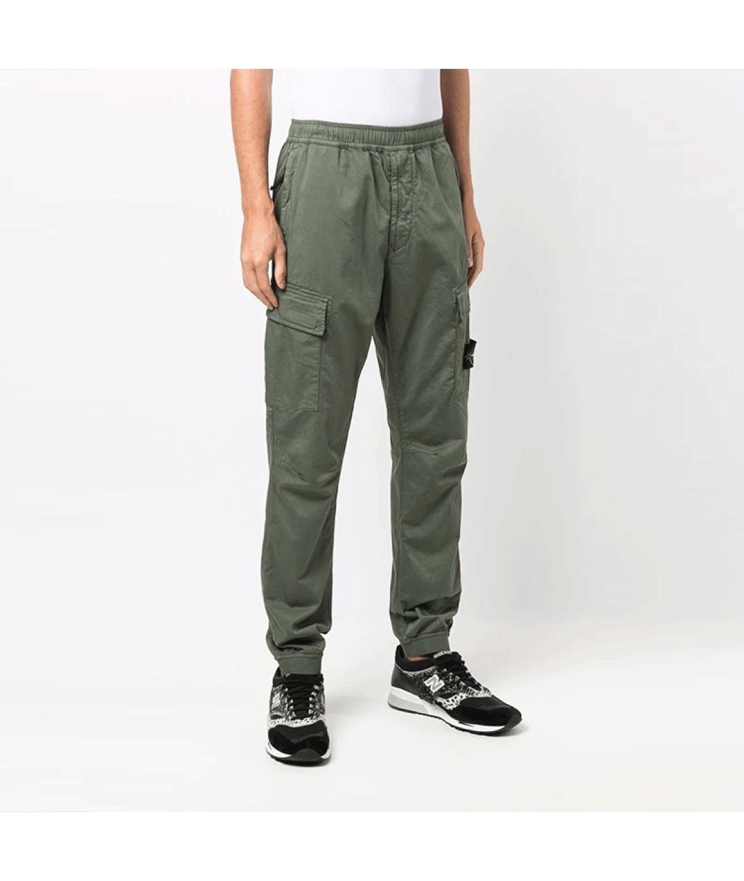 STONE ISLAND Зеленые брюки чинос, фото 4