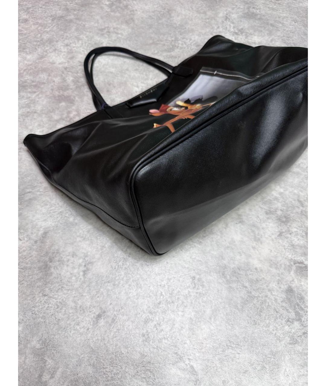 GIVENCHY Черная кожаная сумка тоут, фото 5