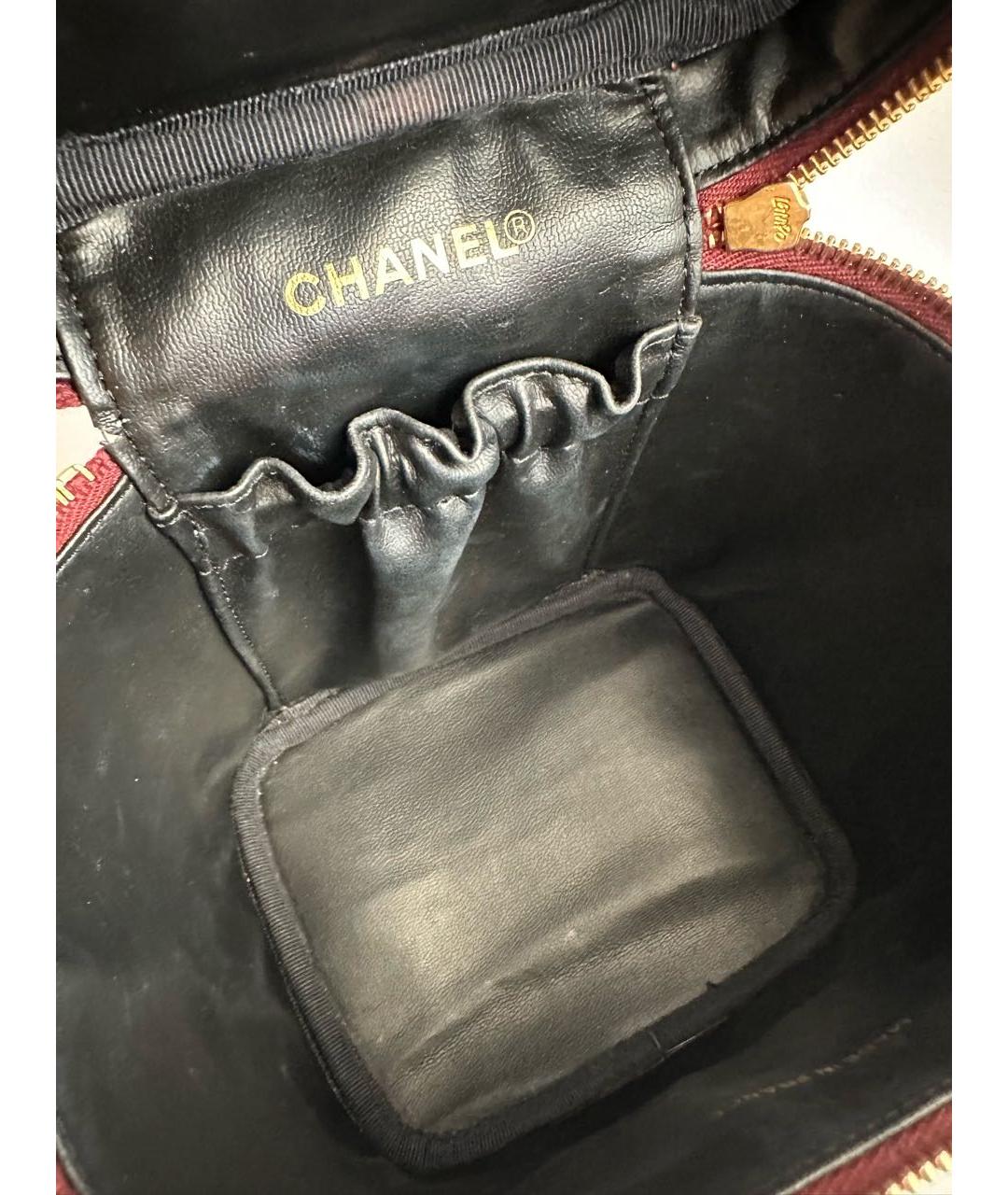 CHANEL Бордовая кожаная сумка через плечо, фото 3