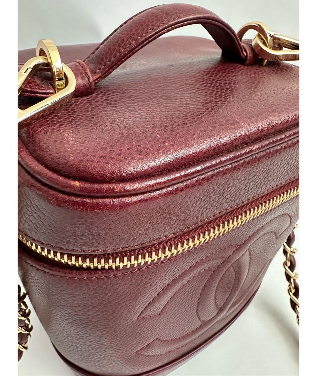 CHANEL Бордовая кожаная сумка через плечо, фото 4