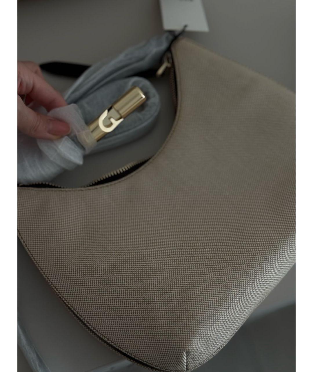 FURLA Бежевая хлопковая сумка с короткими ручками, фото 6