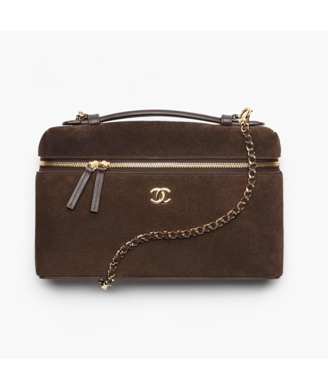 CHANEL Коричневая замшевая сумка через плечо, фото 1