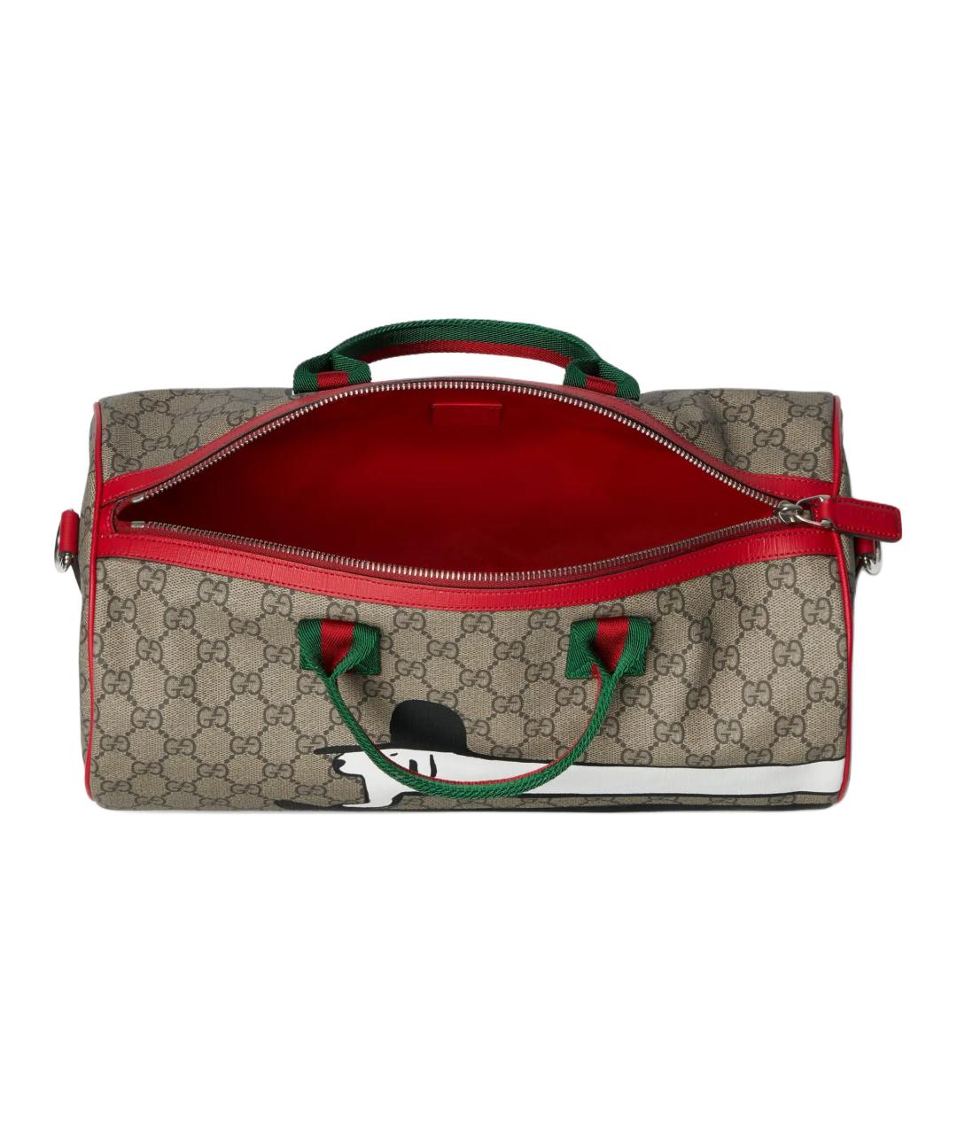 GUCCI Бежевая сумка через плечо из канвы, фото 5