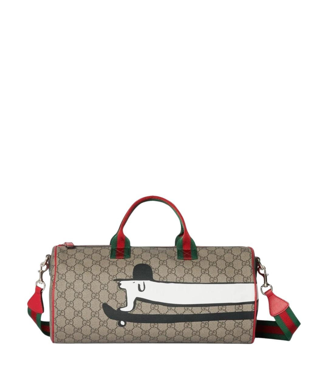 GUCCI Бежевая сумка через плечо из канвы, фото 1
