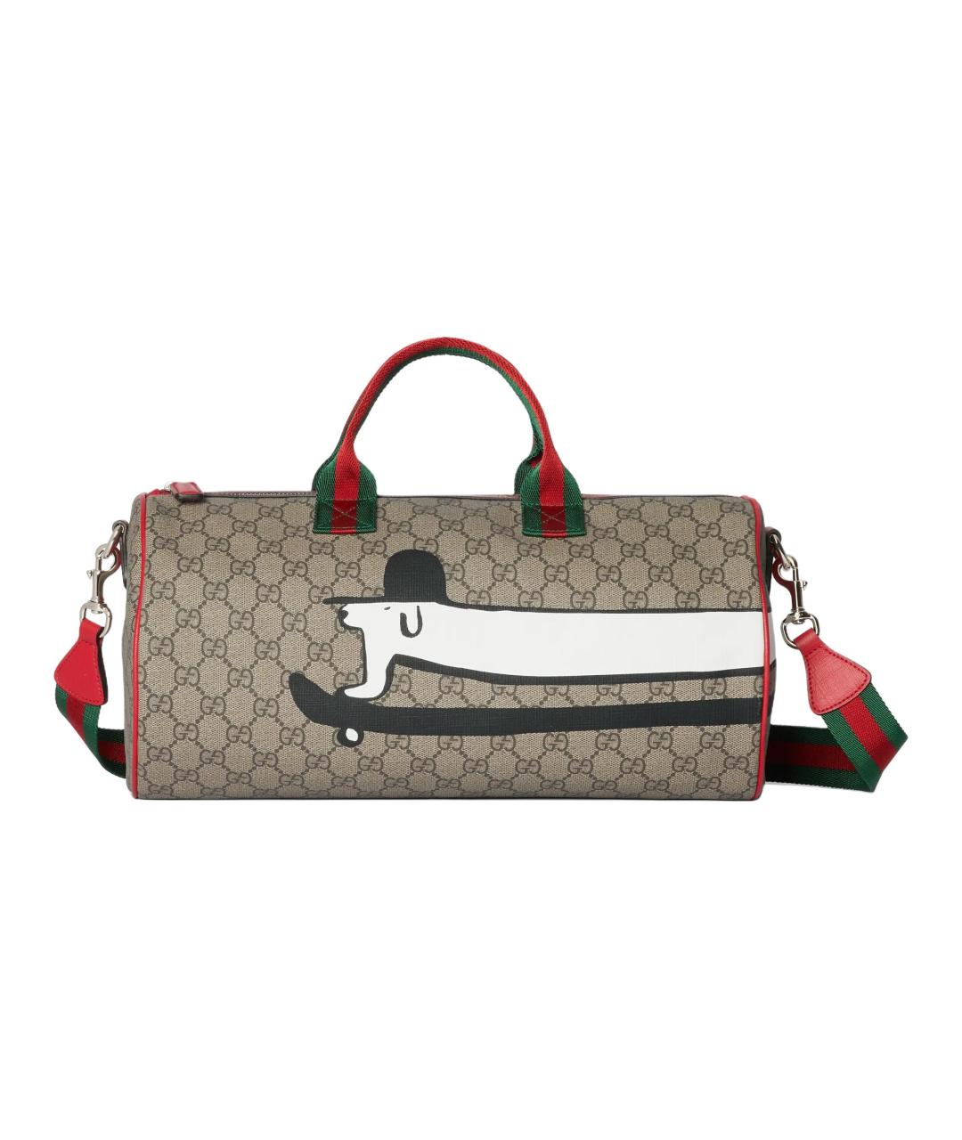 GUCCI Бежевая сумка через плечо из канвы, фото 6