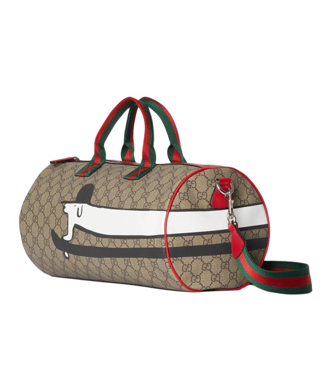 GUCCI Бежевая сумка через плечо из канвы, фото 2