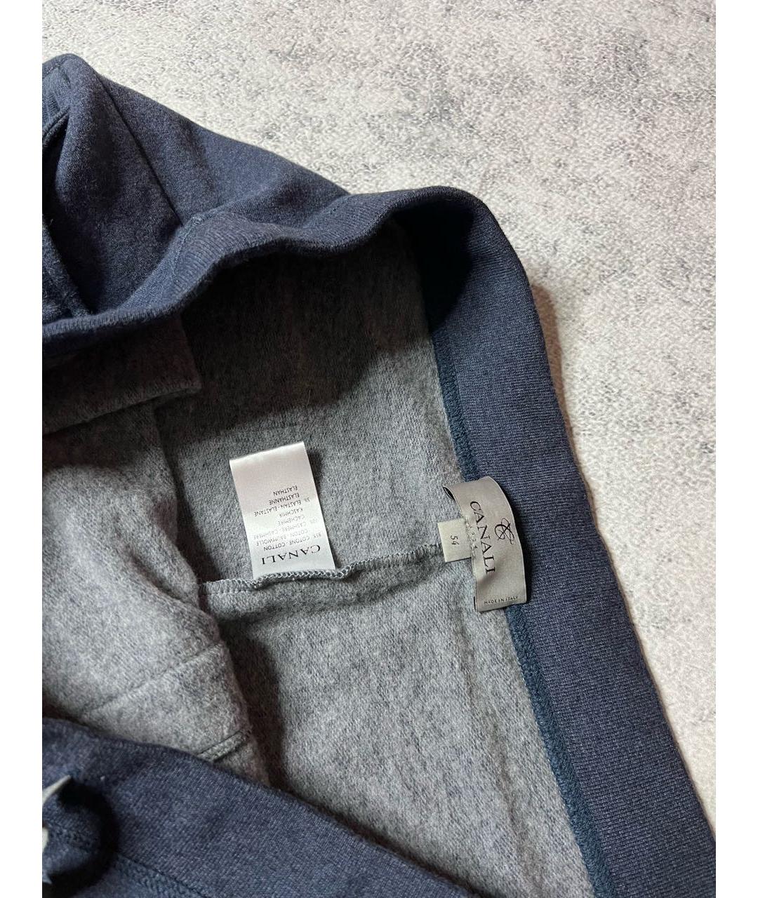 CANALI Темно-синие хлопковые повседневные брюки, фото 4