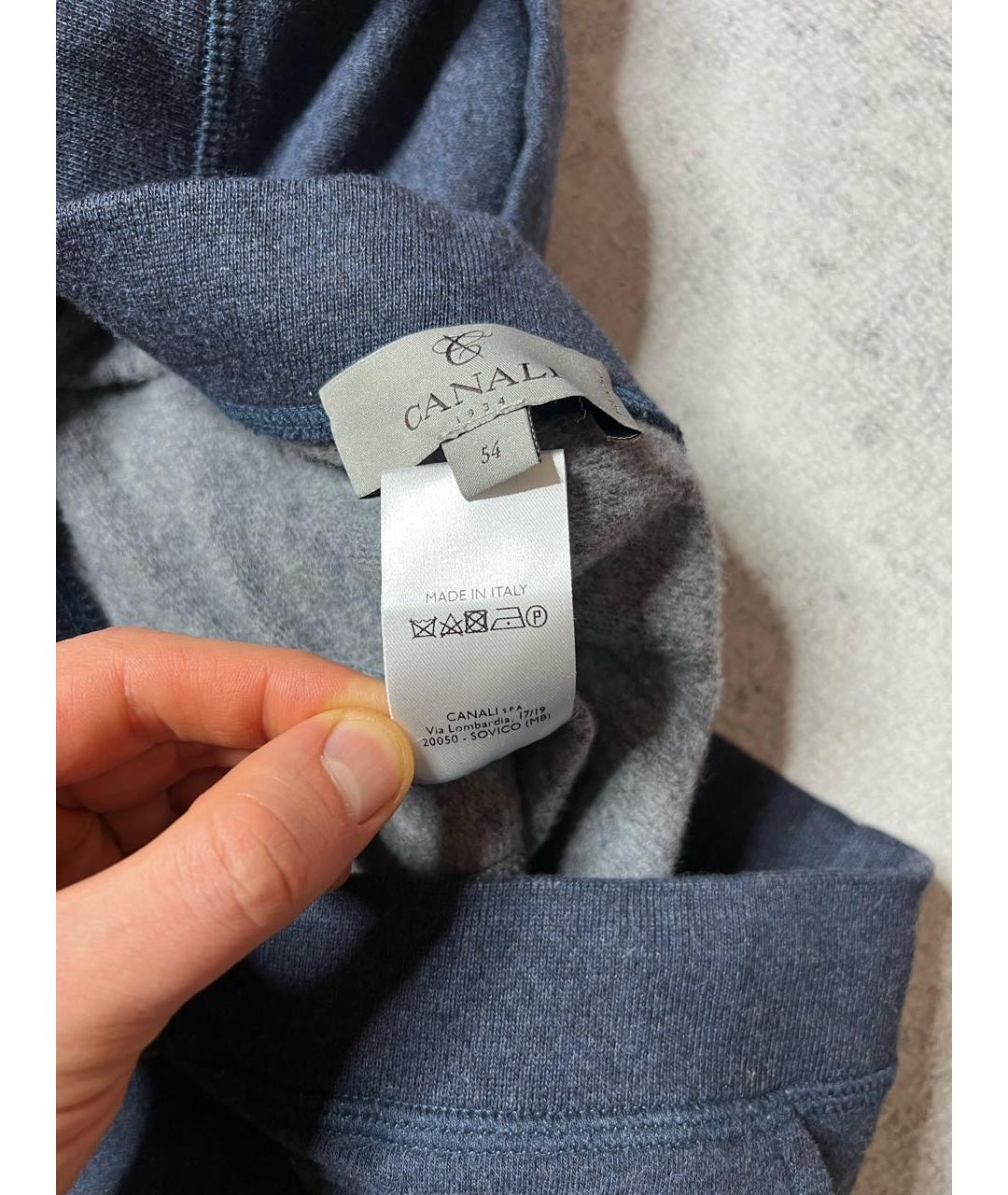 CANALI Темно-синие хлопковые повседневные брюки, фото 6