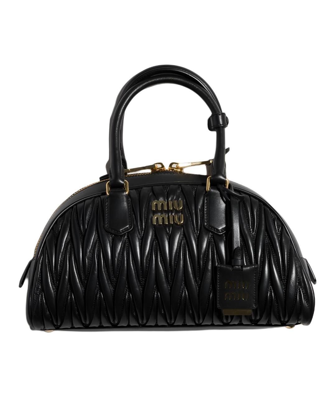 MIU MIU Черная кожаная сумка через плечо, фото 2