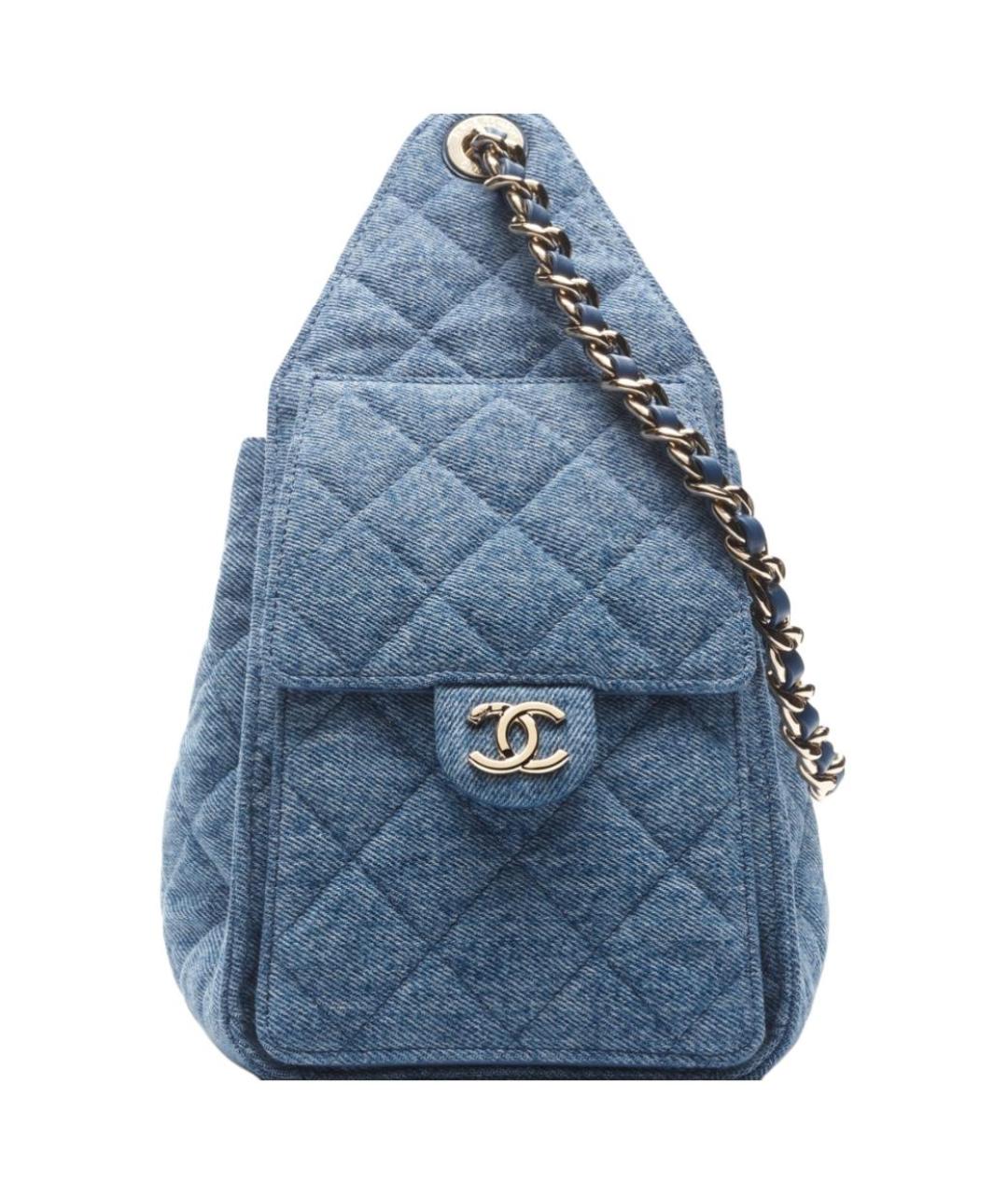 CHANEL Голубая сумка через плечо, фото 4