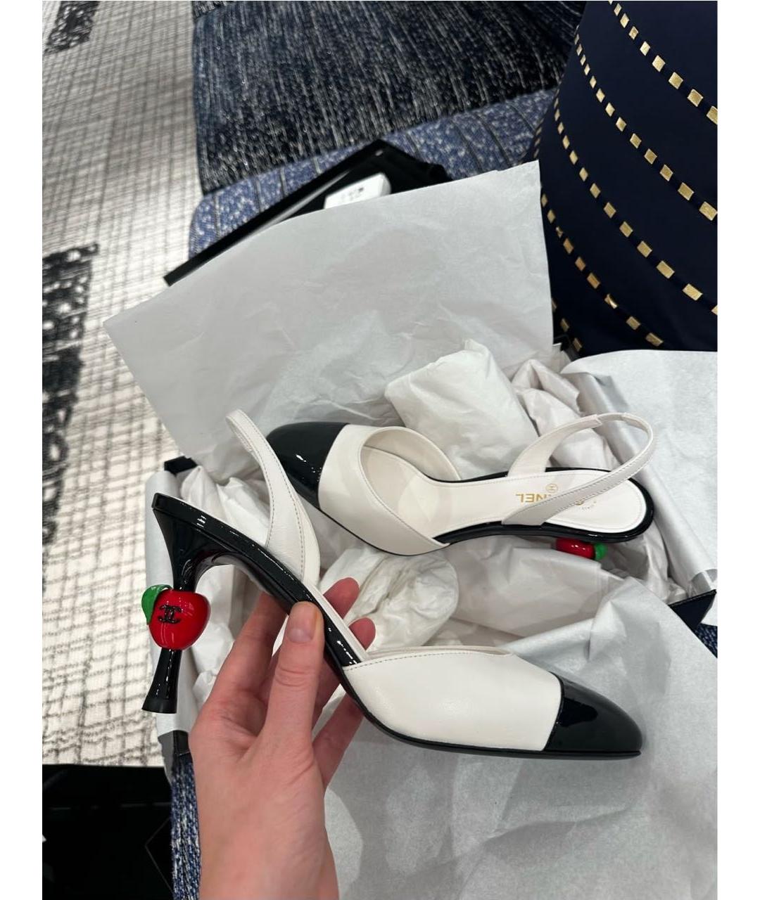 CHANEL Белые кожаные туфли, фото 4