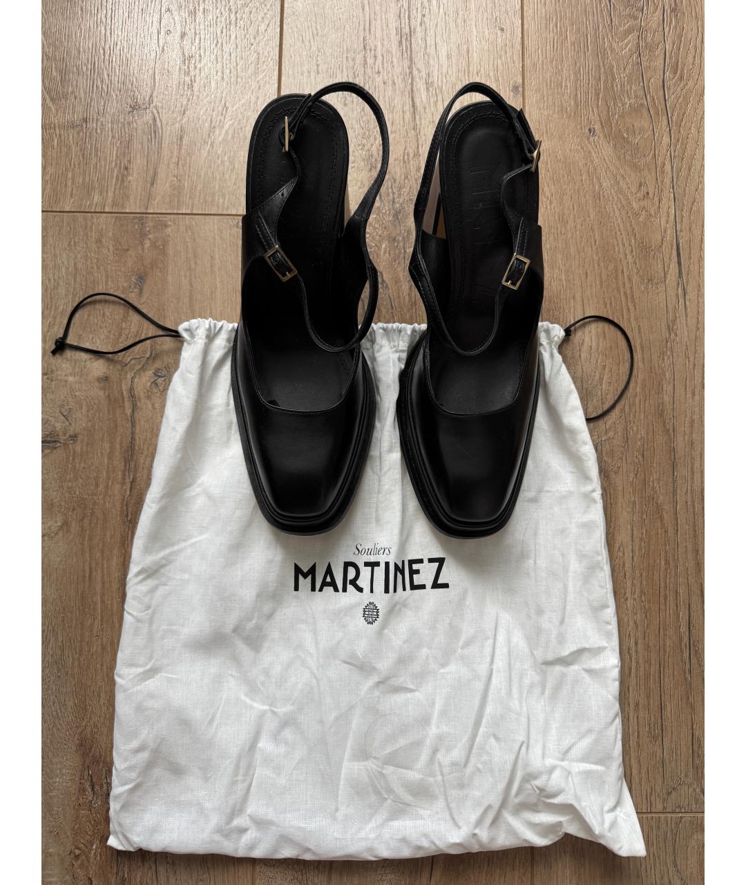 SOULIERS MARTINEZ Черные кожаные туфли, фото 3