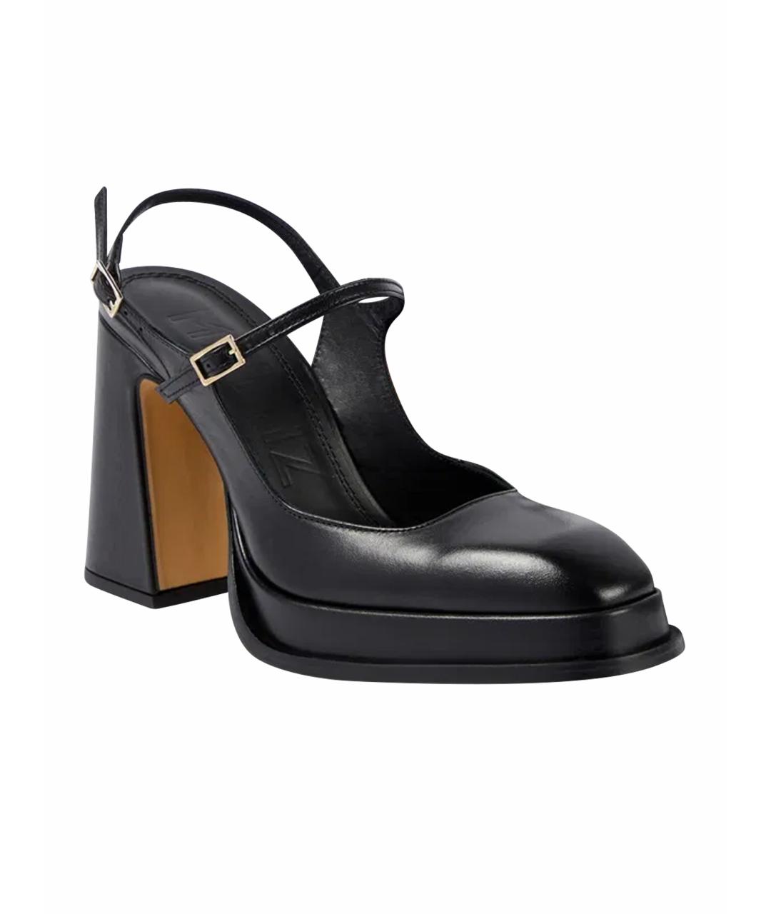 SOULIERS MARTINEZ Черные кожаные туфли, фото 1