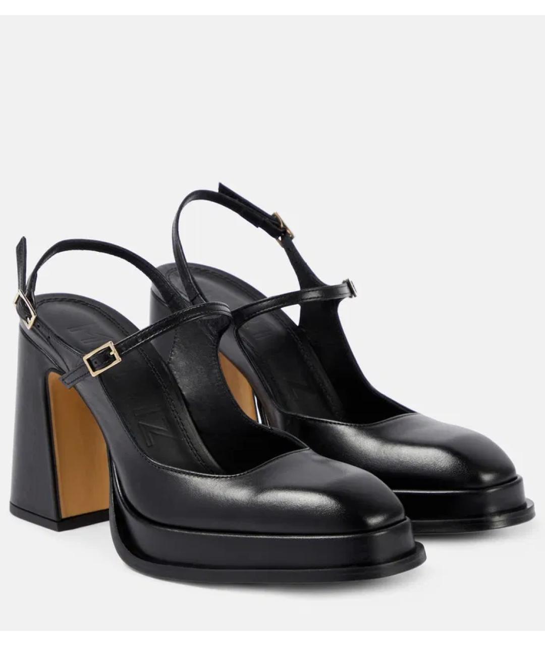 SOULIERS MARTINEZ Черные кожаные туфли, фото 5